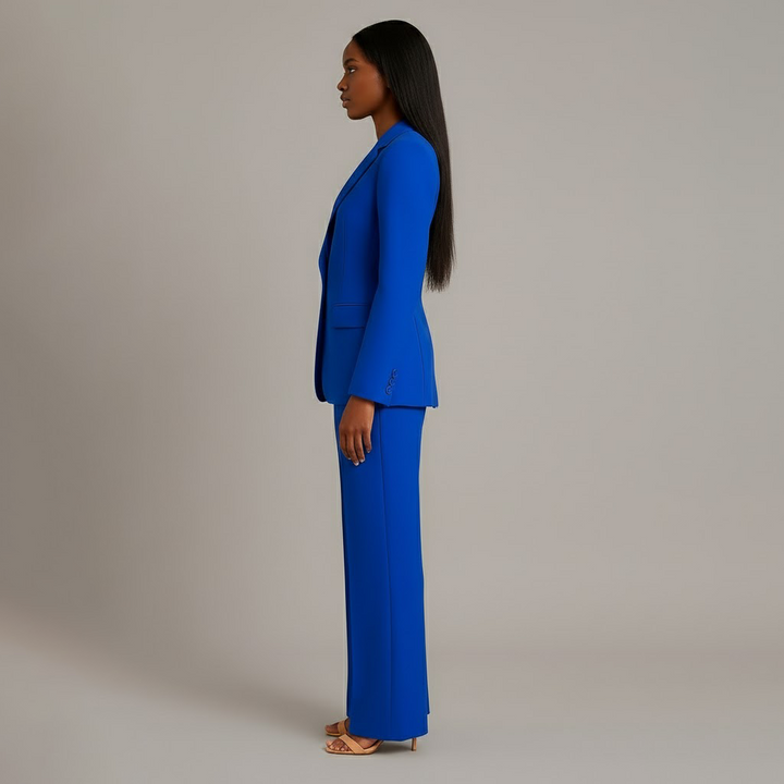 Women's Winter Coat Formal Tailored Blazer in Blue 2
