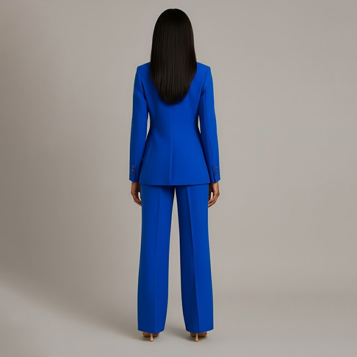 Women's Winter Coat Formal Tailored Blazer in Blue 3