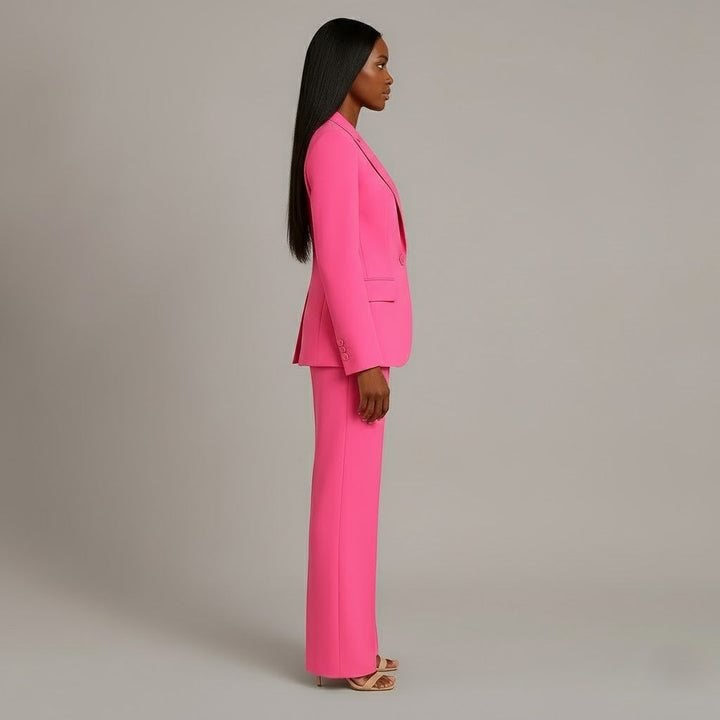 Women's Winter Coat Formal Tailored Blazer in Pink 2