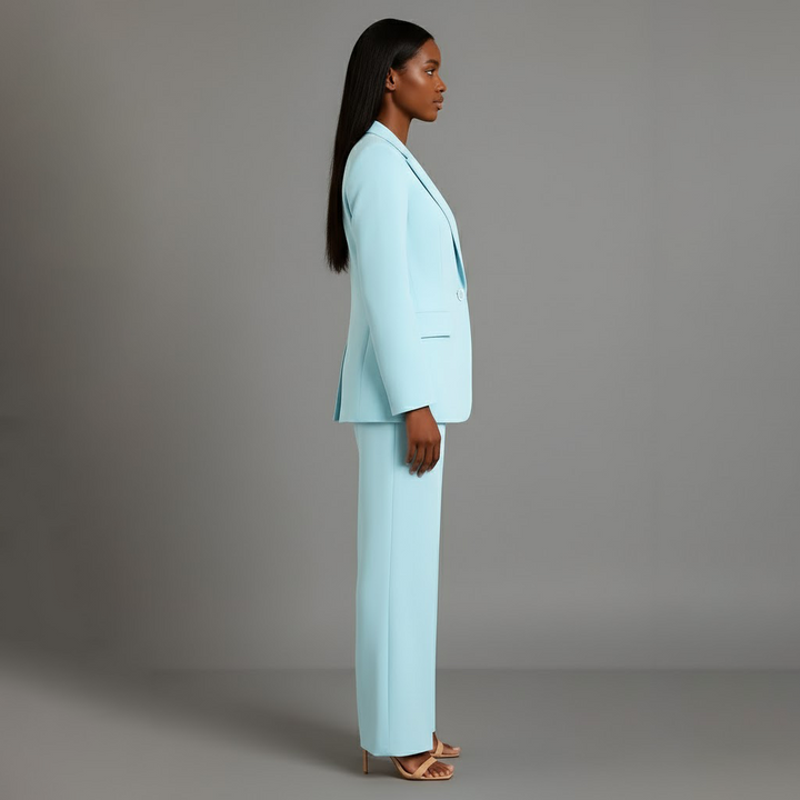 Women's Winter Coat Formal Tailored Blazer in Turquoise