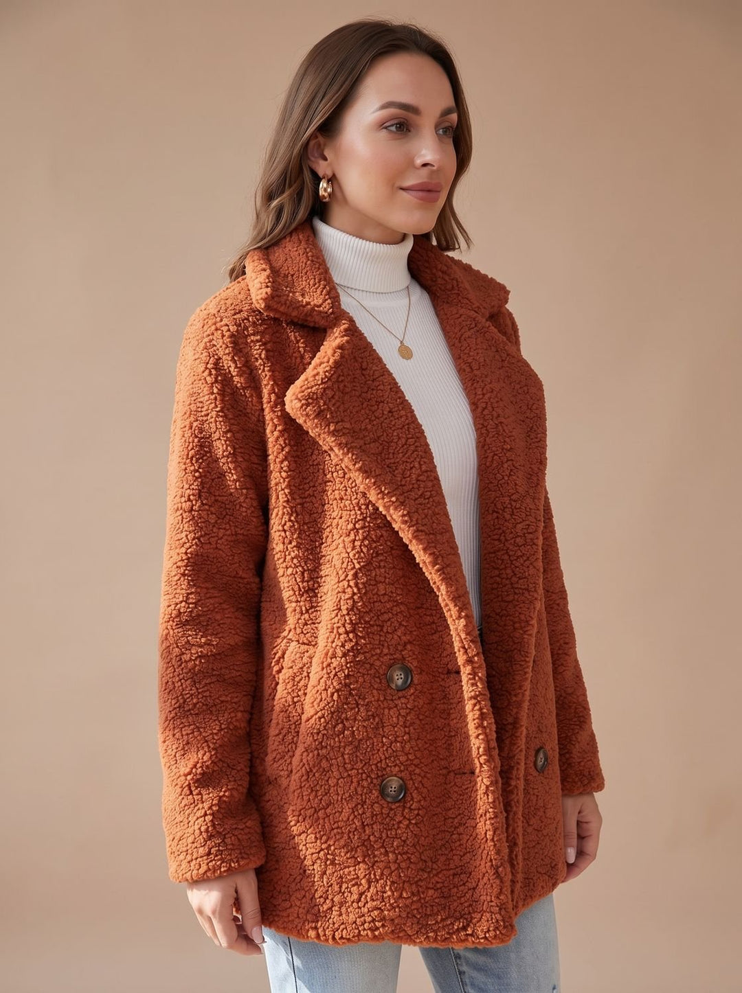 Women's Winter Coat with Soft Teddy Sherpa (5)