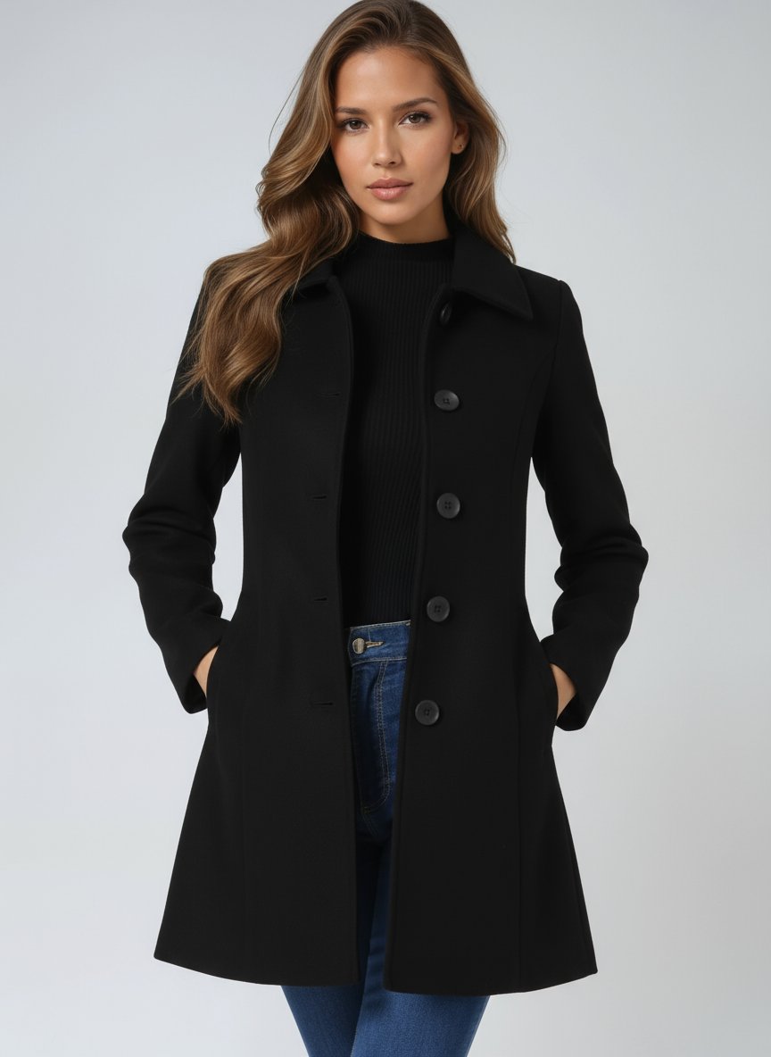 Women's Winter Coat with Tailored Mid-Length Silhouette (3)