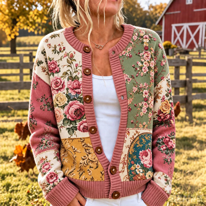 Women's Winter Floral Knit Jumper Dress (2)