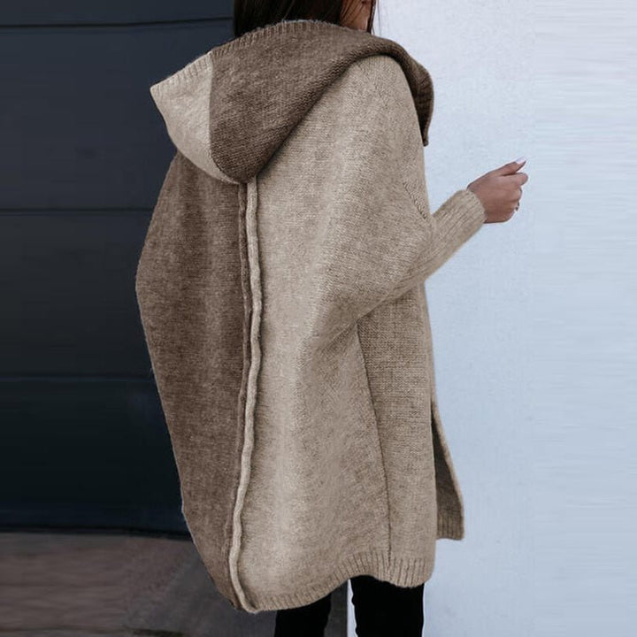 Women's Wool Patchwork Christmas Cardigan with Hood (2)