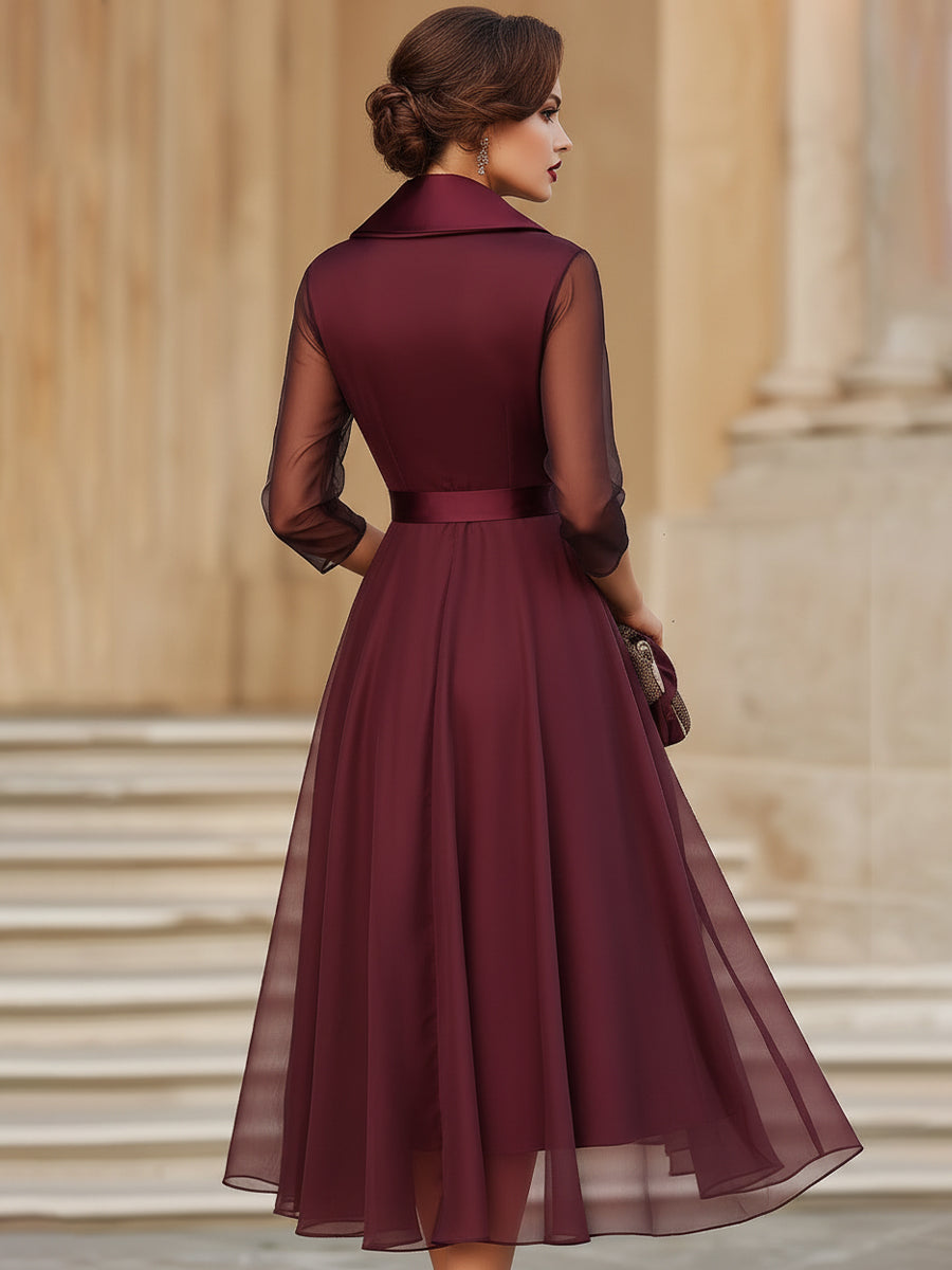 Women's Wrap Midi Dress for Evening Parties (3)